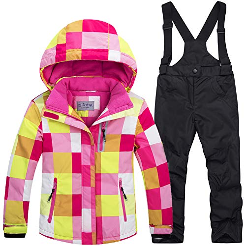 Image of Girls /Boys Snowsuits Hooded Insulated Windproof Winer Coats Ski Jacket Snow Pants Set