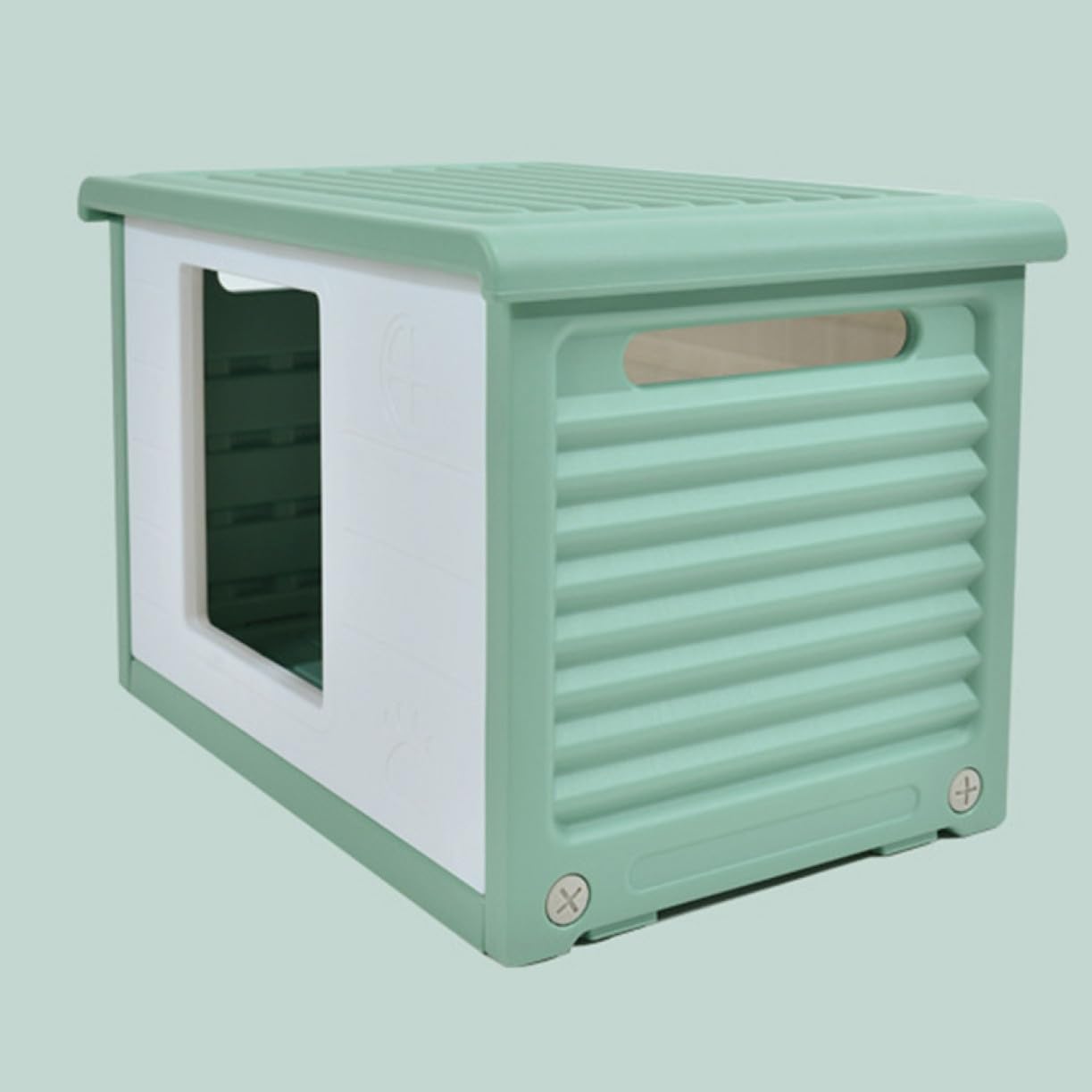 [JUI3N] キャットハウス 猫 ハウス 通気性 耐候性 4シーズン 屋外用 ペットハウス 防水 プラスチック 室内 M ケージ