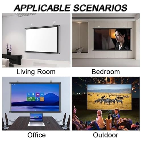 Pantalla manual para proyector 16:9 72 pulgadas miniatura 4