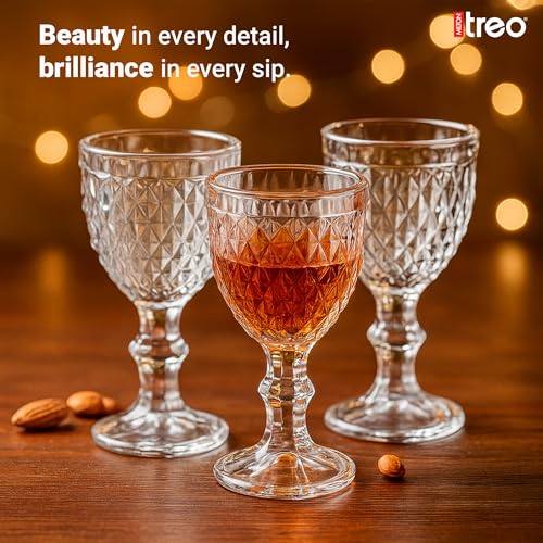 Image of Treo by Milton Astoria Shot Glasses I Set of 6 (65 ml) | Elegant Fluted mini Glasses with Geometric Design for Shots, mocktails, tasters & Parties