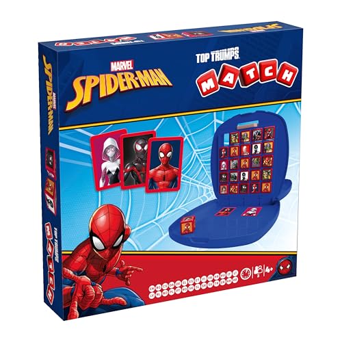 Top Trumps Match Spiderman Jeu de Societe 4 Ans Plus - Match Jeu 2 Joueurs - Jeux pour Enfants - Jeu Plateau Logique - Jeux Enfant