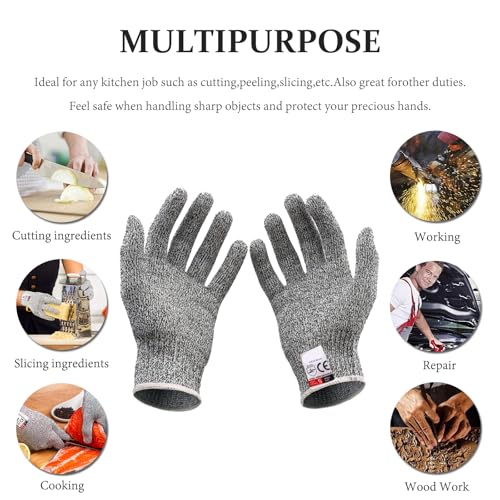 Foto von SPEENSUN Austernmesser,Austernmesser und Handschuh,2 Oyster Knife mit Premium-Holzgriff,Edelstahl Austernöffner mit Handschuhe mit Schutzstufe 5 (L) Oyster Messer