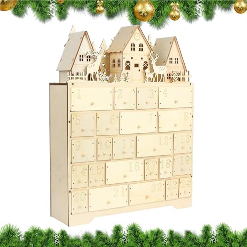 Calendrier de l'Avent en bois réutilisable : l'excellence d'une décoration de Noël durable