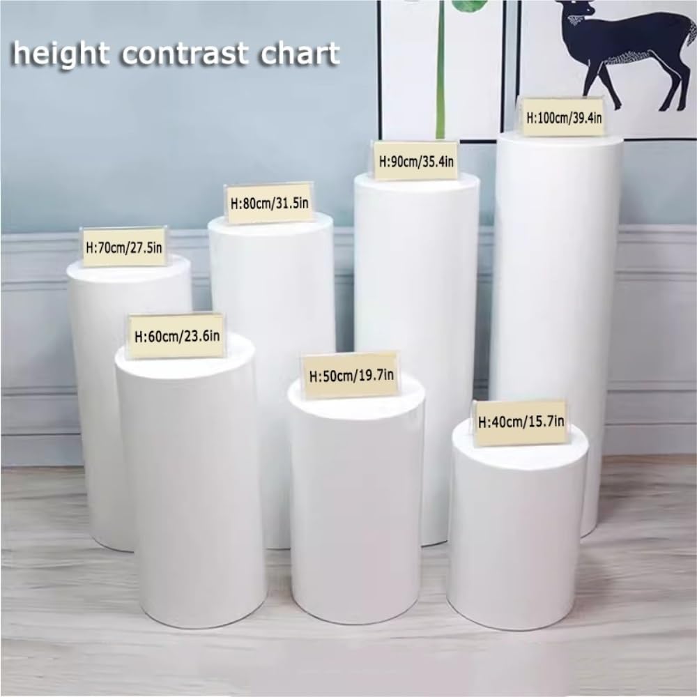 Rygcrud Universal Expositor De Pedestal Cilíndrico Redondo Plataforma Base para Tienda De Ropa Y Novias, Tarima para Escenario, Tarima para Eventos Decor, Mesa De Postres(30x60cm)
