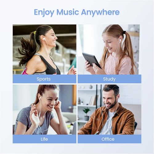 Image of YouthCity Wired Headphones for iPhone Earbuds with 3.5mm Plug Earphones | Built-in Mic & Volume Control Compatible with iPhone /ipad /Android /Computer and Most 3.5mm Jack Devices