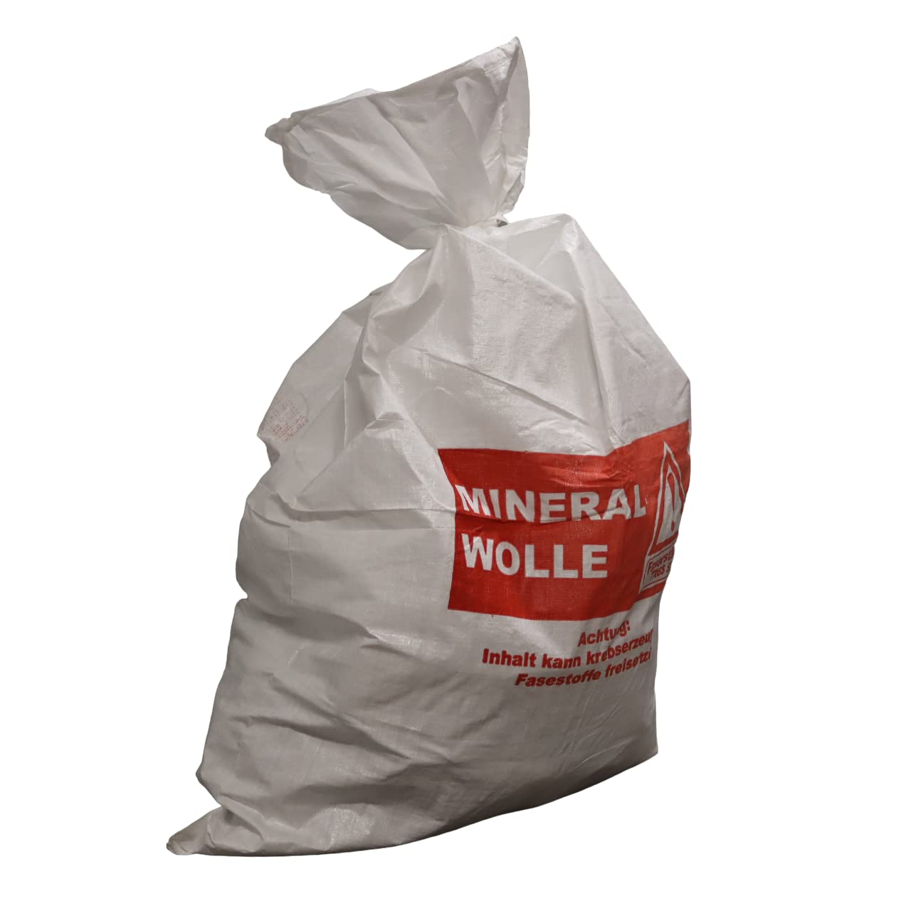 Lacers Big Bags | PP Gewebesack Mineralwolle 25 Stück | 70x110cm | Schüttgutbehälter, Transportsack, Entsorgungssack | Warndruck Mineralwolle | Verschlussband | Beschichtet