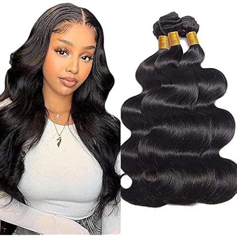 Body Wave Bundles Human Hair Bundles (20 22 24 Inch)100% Real Unprocessed Brazilian Virgin Remy Hair Bundles Body Wave 3 Bundles Human Hair Extensions Natural Color Cover
