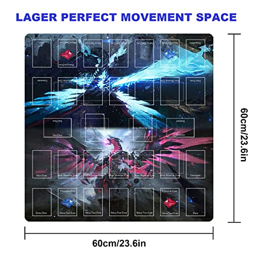 Sabermaster Card Rubber Mat - 2 Player, Square Yugioh Playmat For Gamer 60X60Cm/23.6X23.6Inch (3) #TOP1