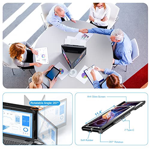SMISEACOW Tragbarer Monitor für Laptop, 12 Zoll FHD 1080P IPS Portable Monitor Display, Laptop Bildschirm Erweiterung für 13.3"-16.5" Laptop/Handy/PC/Xbox/PS/Switch/MacBook (12-Zoll) – Bild 8