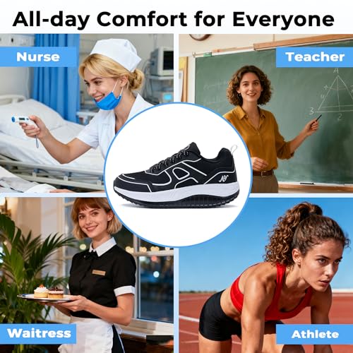 Image of Womens Walking Shoes with Arch Support Wide Orthotic Plantar Fasciitis Sneakers Athletic Tennis Shoes