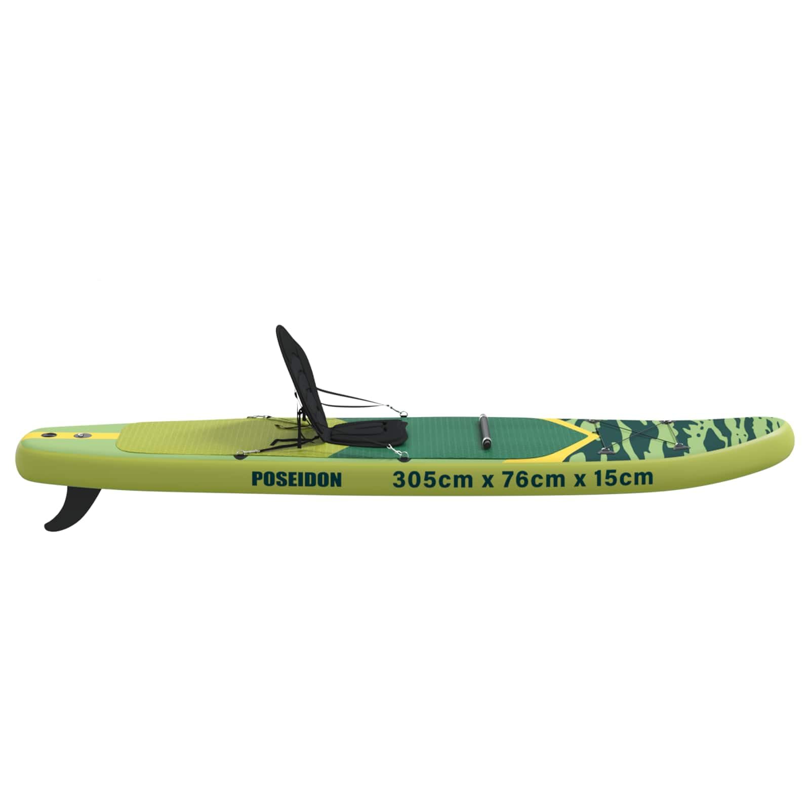 Tavola SUP gonfiabile 2 in 1 con sedile, per sport acquatici, surf, kayak, yoga, outdoor, adulti, bambini, tuttofare, touring, spiaggia, estate, durevole, leggera
