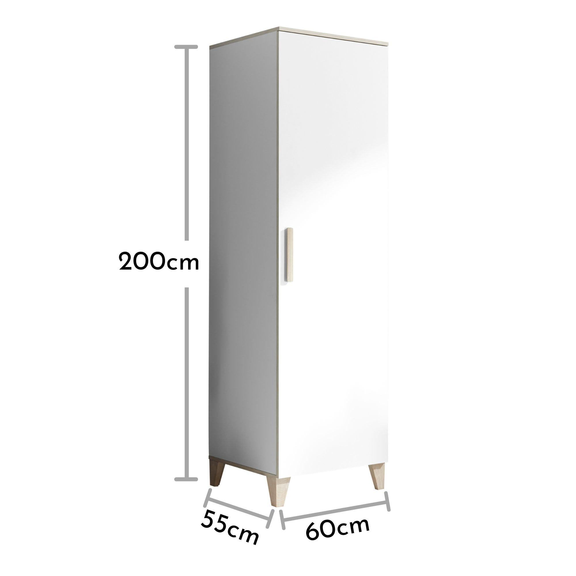 Stella Trading Prizzi-Armario para habitación de bebé (Aspecto, versátil, con Mucho Espacio de Almacenamiento), Color, Madera, Blanco Aurum, Kleiderschrank
