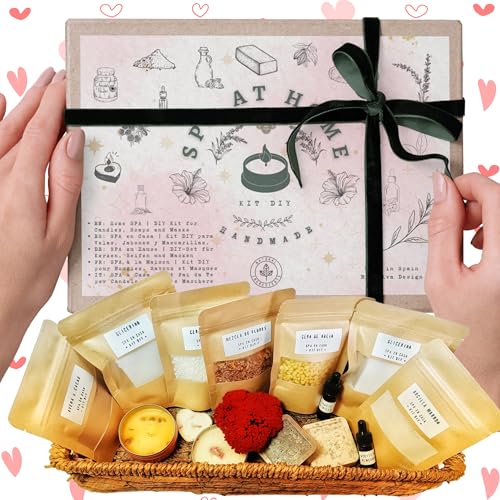 KIT DIY SPA EN CASA | Set de fabricación de Velas Aromáticas, Jabones Artesanales y Mascarillas...