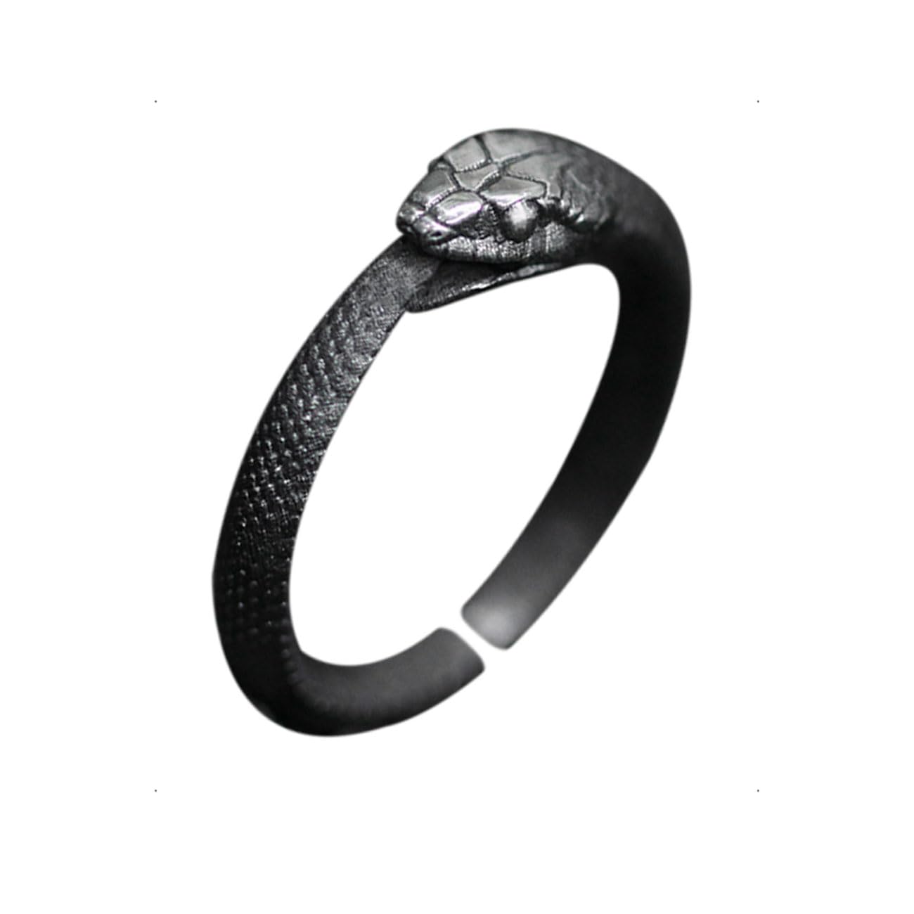KONFEN Anillos Ajustable Hombres Mujer, Anillo Serpiente Negra Ajustable Aneis Ajustables, Vikingo Vintage Sortijas Dedo Anillas Grande Jewelry Regalos para Homem Men San Valentin