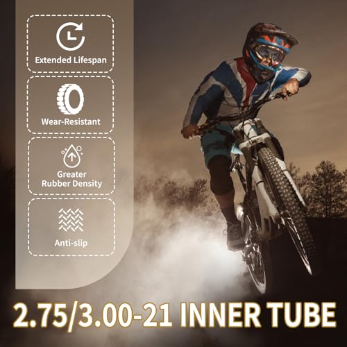 Image of 2 Pack 2.75 /3.00-21 inch Heavy Inner Tube, 80 /100-21(300 /325-21) Inner Tube | 21 Inch Inner Tube, for Dirt Bike, Pit Bike and More