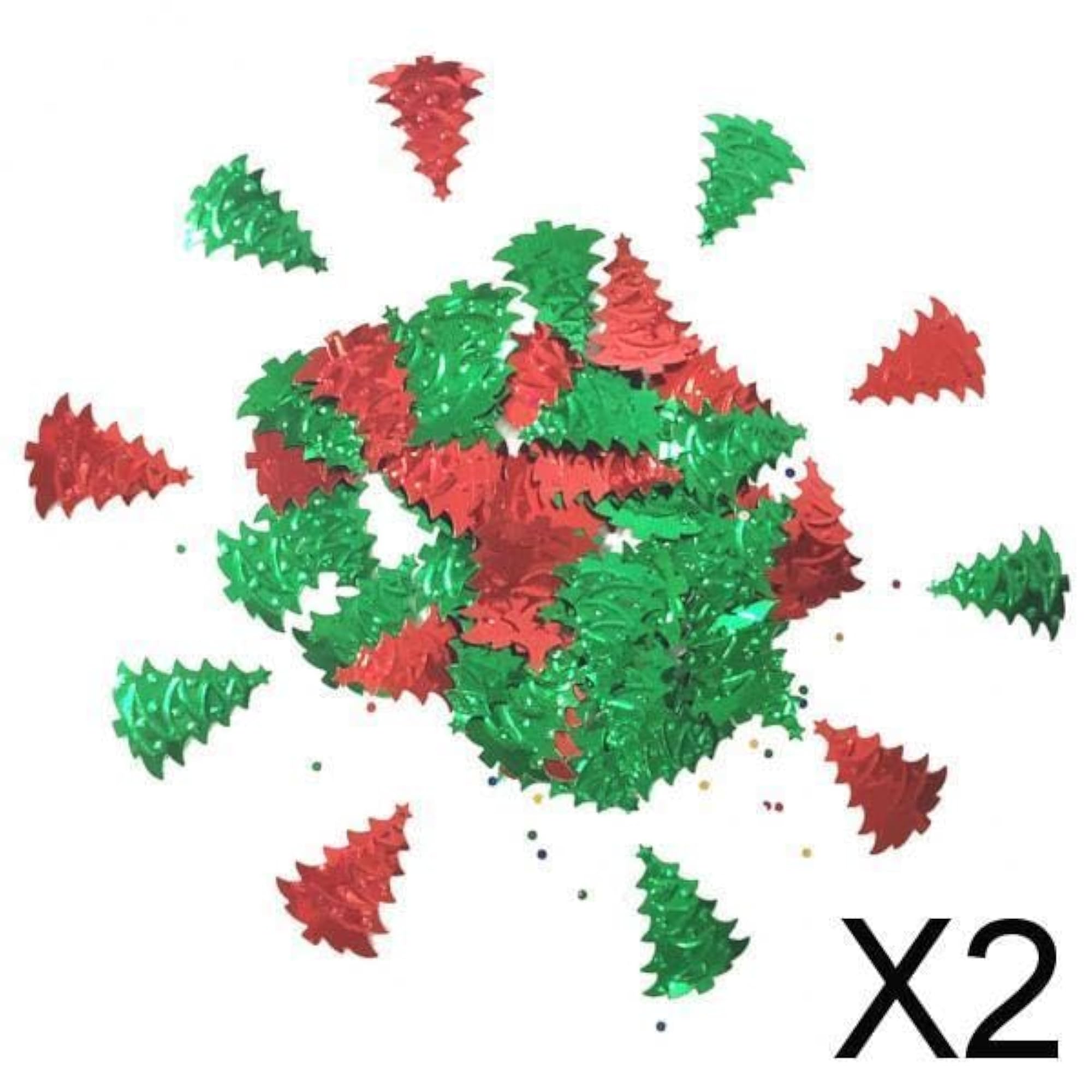 2x Christmas Tree Metallic Sparkle Table Scatter Confetti for Party Decoration