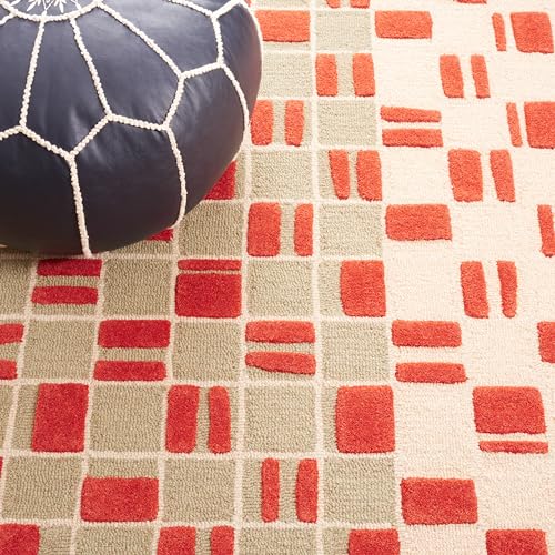 Tapete decorativo rectangular 4 x 6 pies gris rojo miniatura 5