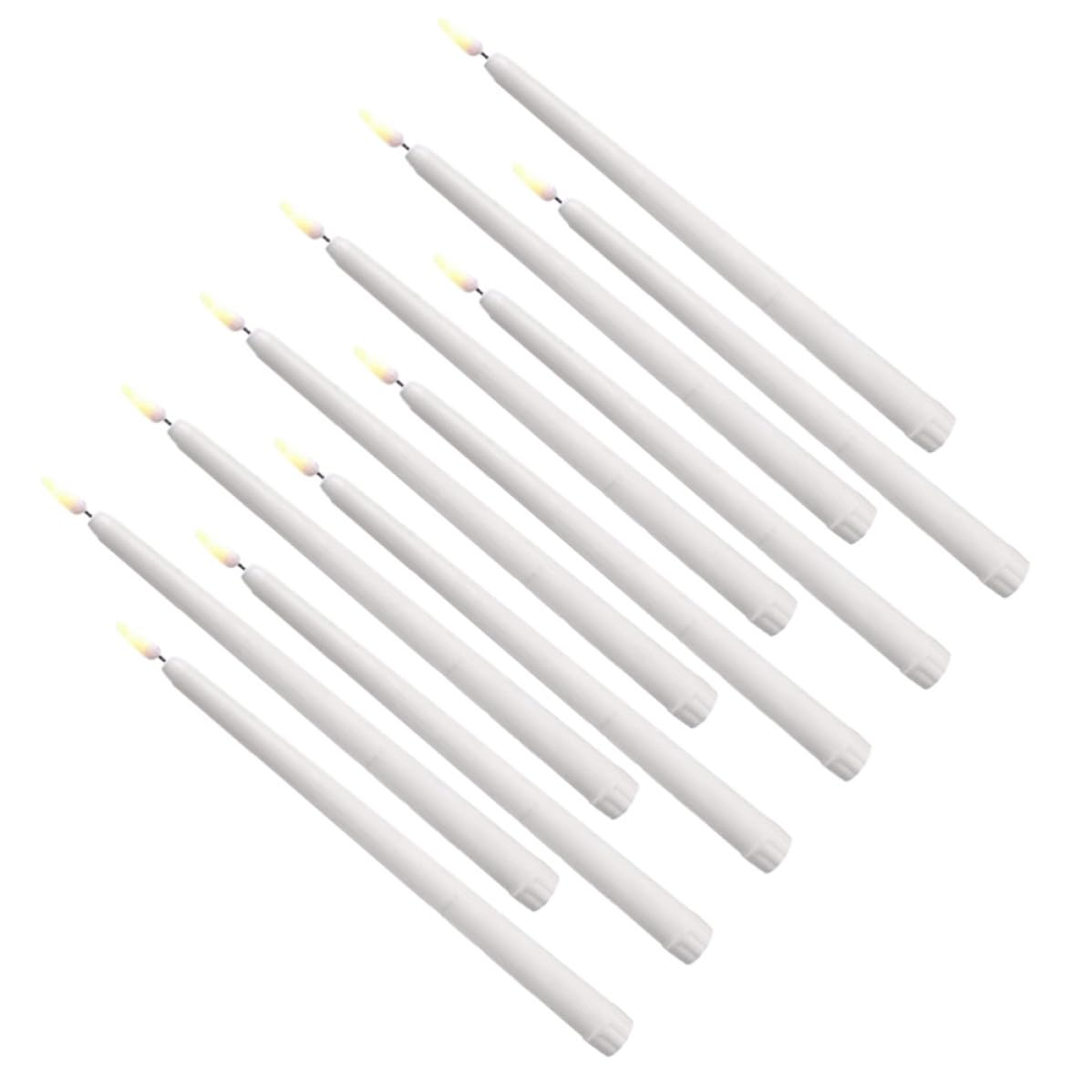 Beaupretty 12 Pezzi Candela LED Decorativa Bianca Fusto in Plastica, Risparmio Energetico e Design Elegante, per Matrimoni e Decorazioni di Halloween