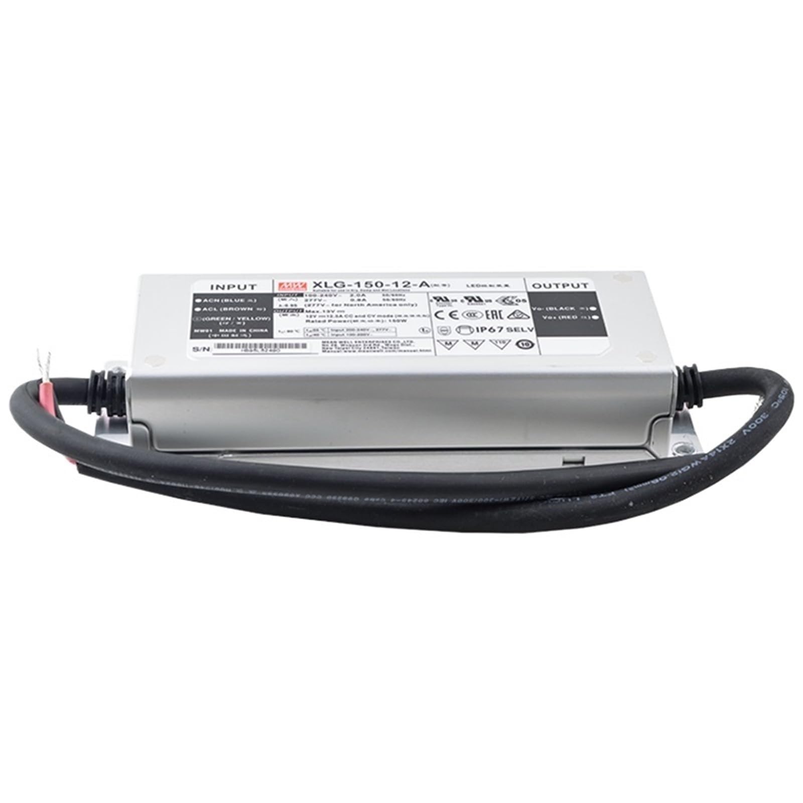 FCARUMIQP XLG-150 150W 12V 24V Constant Voltage/Current LED Driver 700mA/1400mA/2800mA Power Supply(Xlg-150-m-a)