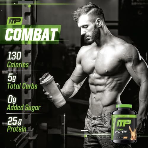 Image of Muscle Pharm Combat Protein Powder, Horchata Flavor, Fuels Muscles for Productive Workouts, 5 Protein Sources Including Whey Protein Isolate & Egg Albumin, Gluten Free, 4 lb, 52 Servings