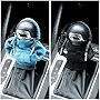 OFBAND 2PCS Gear Shift Knob Cover,Soft and Comfortable Hooded Shirt Car Shifter Knobs Cover,Universal Shift Cover Car Decor Accessories for Women or Man (Black+Blue)
