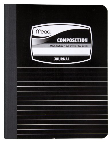 Mead Composition Book/Notebook, Wide Ruled Paper, 100 Sheets, 9-3/4″ x 7-1/2″, Black (09920)