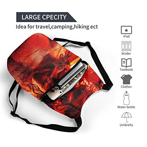 PXQOV Hell Baron Folding Portable Backpack- Ultra Lightweight Packable Water Resistant Travel Hiking Backpack Daypack Small Casual Handy Camping Outdoor Backpack