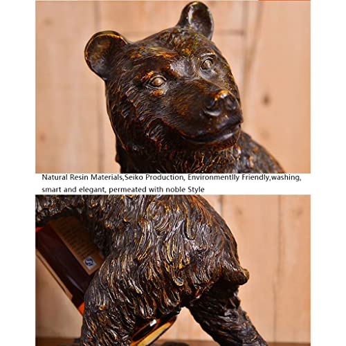Soporte de vino con oso de resina para botellas miniatura 3