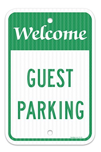 Welcome - Guest Parking Sign Federal 12x18 Aluminum Sign Metal Signs Vintage Road Signs Tin Plates Signs Decorative Plaque