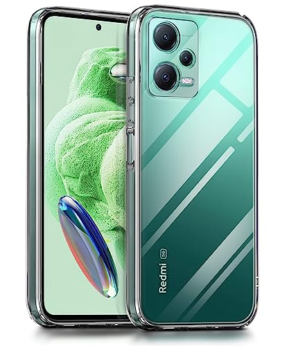 Image of WOW IMAGINE Crystal Clear Transparent Back Case Cover for Redmi Note 12 5G | Poco X5 5G | Full Device & Camera Prorection Shockproof TPU Silicone Back Cover Case - Transparent