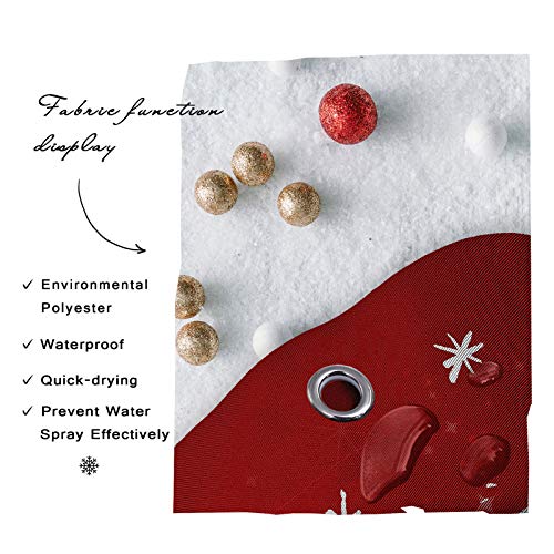 Christmas Shower Curtain Snowman Shower Curtain Christmas Bathroom Decor Holiday Decorations Polyester Fabric Waterproof-72 X 72" #TOP5