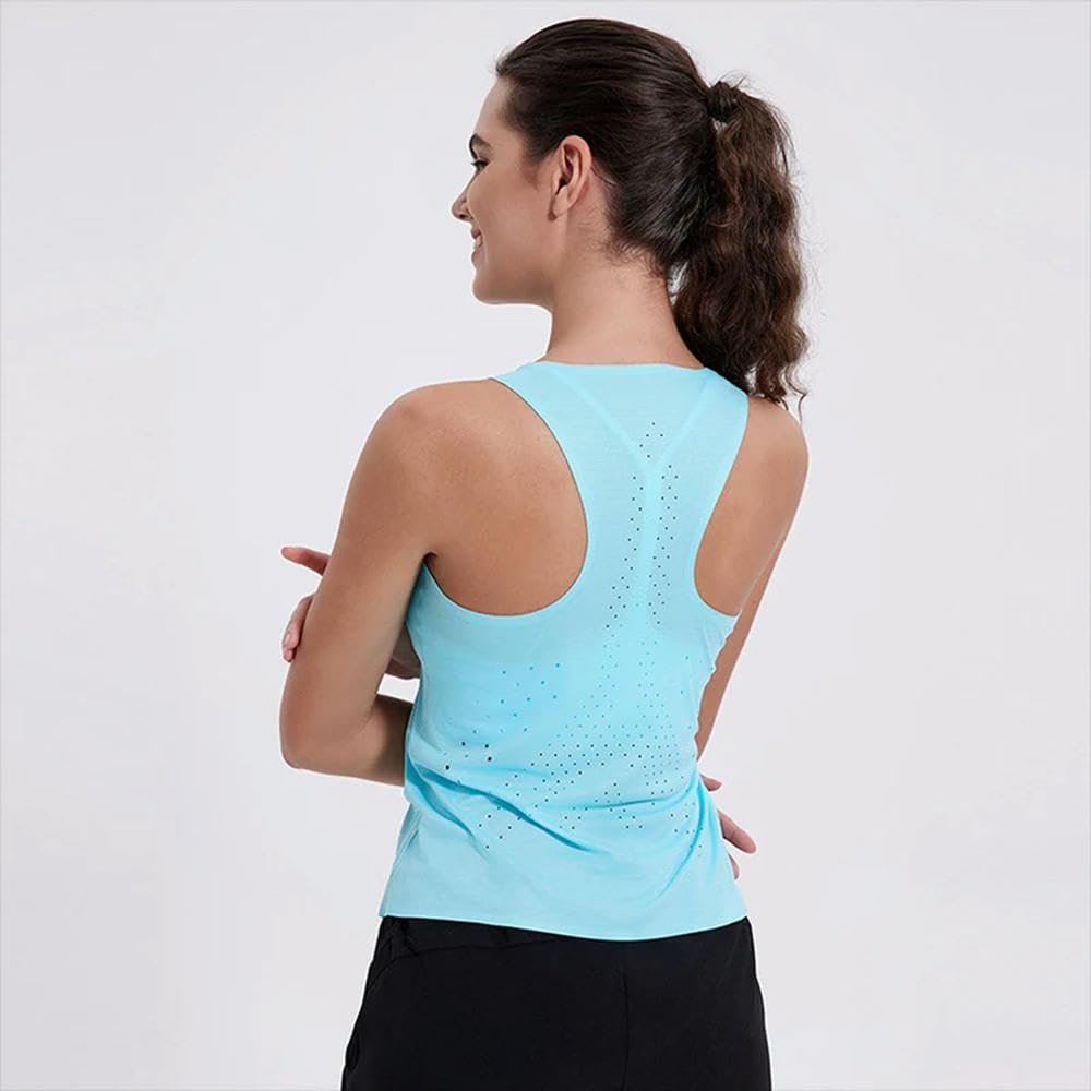 ZBDP (S-XXL) Gilet da maratona ultra peso da donna ad asciugatura rapida foro yoga esercizio allenamento senza maniche camicia sportiva canottiera fitness
