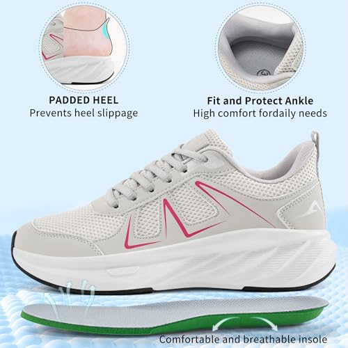 Almusen Womens Tennis Shoes for Walking: Comfort Breathable Mesh Casual Cushion Athletic Sneakers for Running Gym Training - Image 5