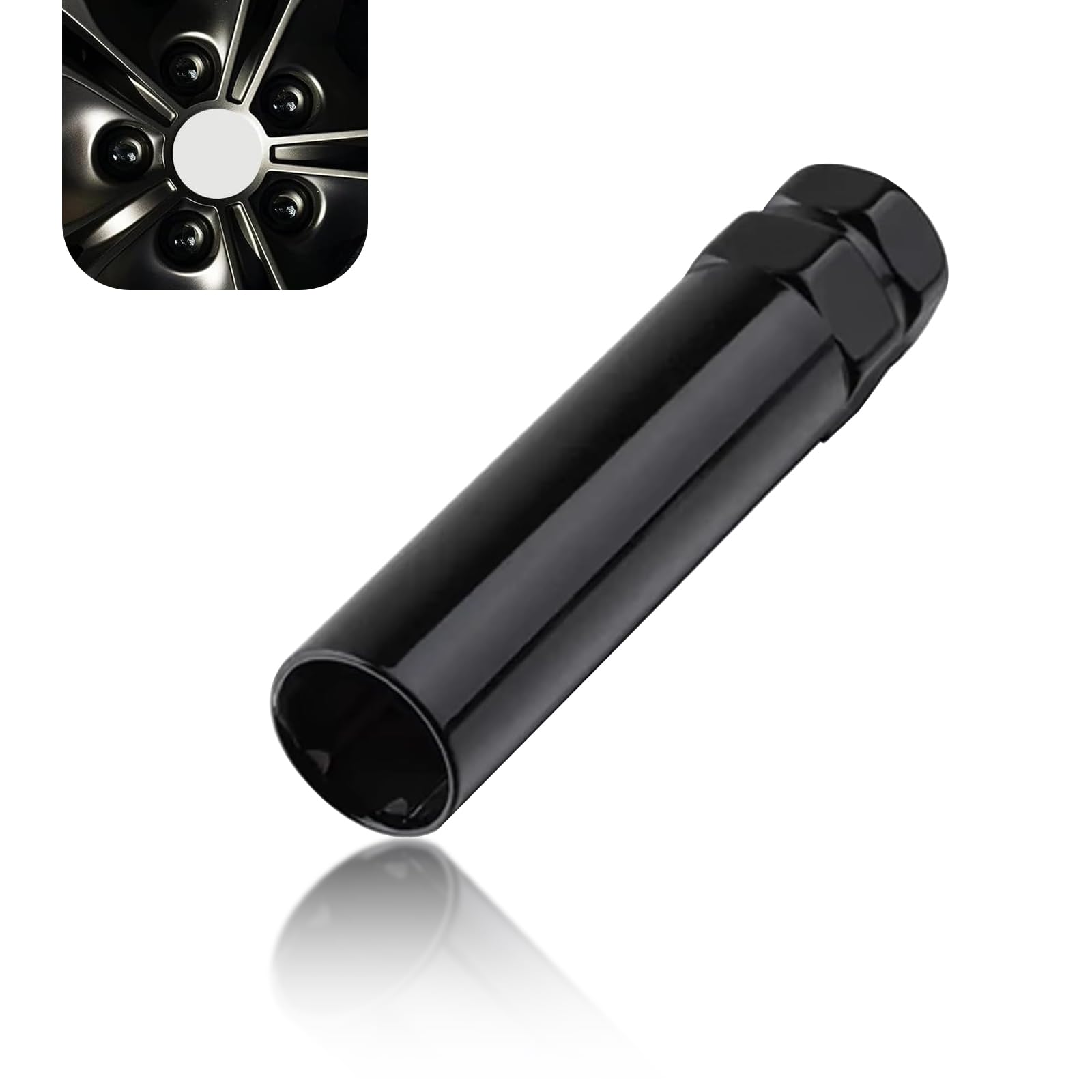 Pack-1 Car Lug Nut Key, Drive Tuner Replacement, Wheel Lock Removal Tool Kit, Socket Key Tool, 6 Spline Nut, Automotive Part, Universal for Most Cars, Trucks, SUVs (Black), FUNLM2693BL-1PC