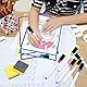 Meetory 10 PVC Dry Erase Taschen, 10 Farben Abwischbare Durchsichtige Tasche mit 10 Stifthalter, 10 Radiergummi und 2 Metallösen, Lern und Sammeltaschen für Lehrer Zubehör(35.3 x 26.3cm)