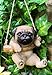 Ebros Gift Adorable Lifelike Teacup Pug Puppy Dog Macrame Branch Hanger 5.5