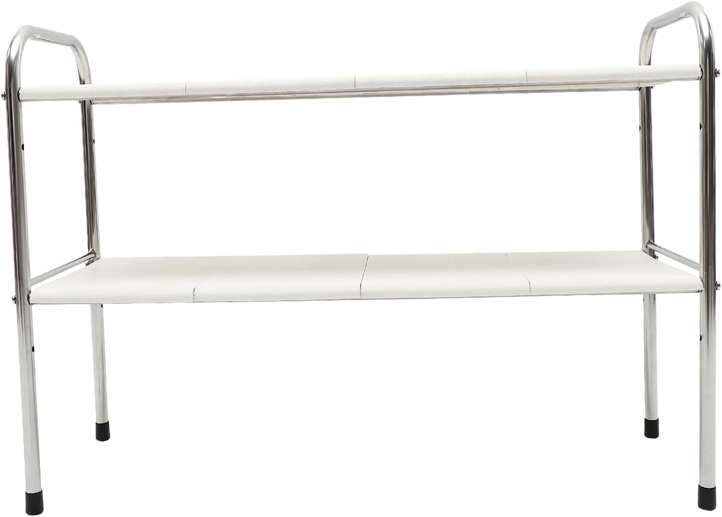 Sink Organizer Rack Double Layer Telescopic Storage Shelf White Kitchen Spice Jar Holder Counter Use Condiment Rack with 8 Boards for Kitchen Storage