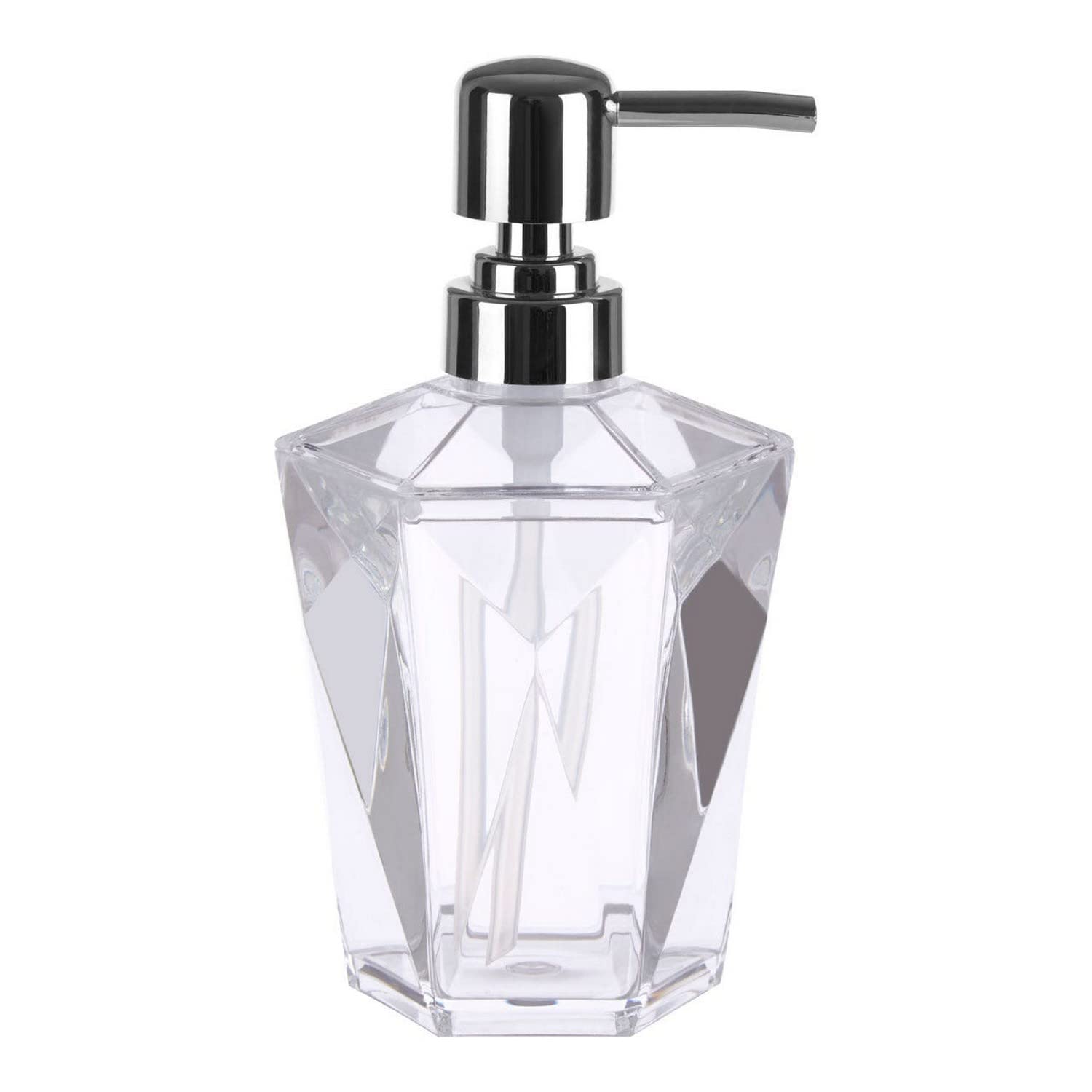 Blue Acrylic Lotion Dispenser - Textured Pump - Translucent - Bathroom Accessory - H18 x W10 x D10 cm - Premier Housewares