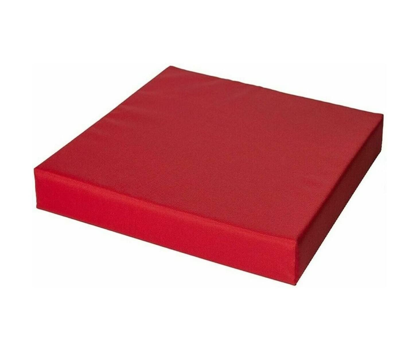 Goldstar Waterproof Seat Pad 4cm Thick Rattan Garden Furniture Outdoor Indoor Foam Filled Cushion Removable Zip Cover (40 x 45cm/16"x 18", Red)
