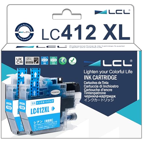 Amazon.co.jp: LCL Brother用 ブラザー用 LC412 LC412XL LC412XLC 顔料