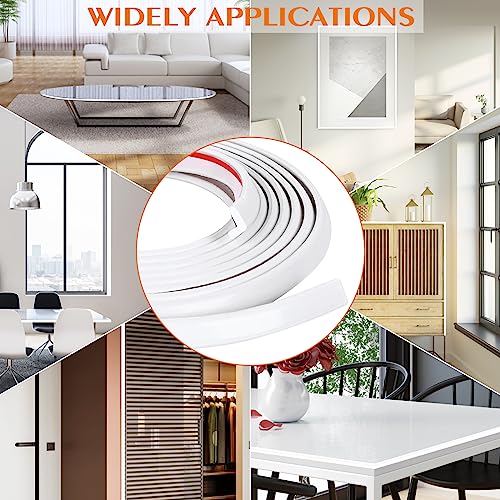 Image of Kikerike Peel and Stick Tile Edge Trim 25Ft L-Shape Outside Corner Molding Vinyl Exterior Edging Moulding for Bathroom Backsplash End Shower Wall Edges Furniture Decoration - White 25Ft(White)