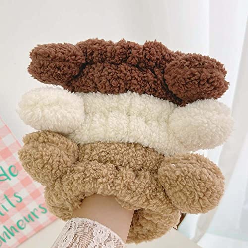 Plush Headband, Cute Hair Accessories, Elastic Hair Turban, Bear Ears Headband, Wash Face Hairband, Cartoon Makeup Headwear(Coffee) #TOP16