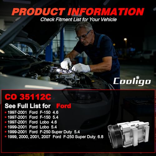 Image of A /C Compressor with Clutch Compatible with Ford F-150 1997-2001,CO35112C