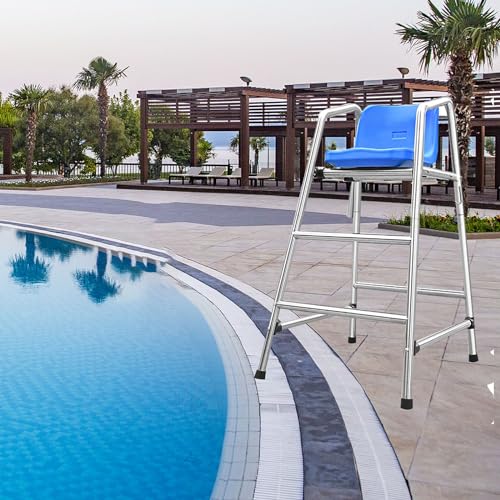 Silla de salvavidas para piscina sobre suelo, portátil con 2 escalones