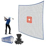 SAPLIZE Golf Practice Barrier Net, High Impact Golf Ball Hitting Netting, 10x10 ft Heavey Duty Golf Containment Net, Blue