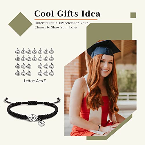 Graduation Gifts for Her 2025, 2025 Graduation Gifts High School College Graduation Gifts for Teen Girls 5th 8th Grade Masters Degree Grads Initial Bracelets for Women Letter A-Z Charm Bracelet Daughter Niece Granddaughter Girlfriend Jewelry