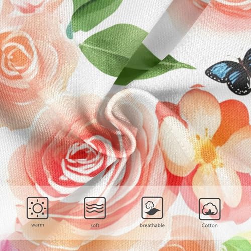 Rose Painted Pink Flowers Girl Panties Cute Toddler Underwear Floral Cotton Florals Briefs Kids Undies 2t3