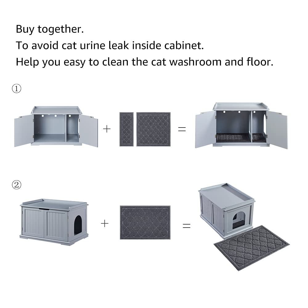 Unipaws Cat Litter Box Enclosure, Litter Tray Cover, Washroom Storage Bench, Indoor Cat House