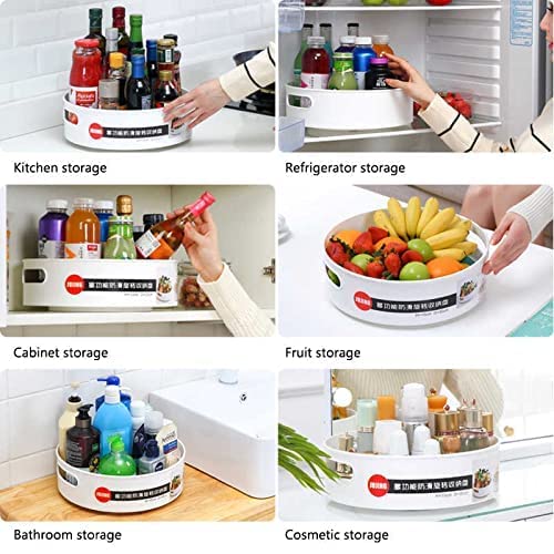 Image of Storescent Multi-Purpose 360 Rotating Organizer Spices Tray | Space-Saving Kitchen & Pantry Storage | Multi-purpose Organization Rotating Tray | Easy-Access Turntable for Spices, Storage (White)