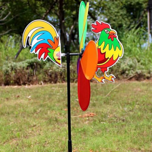 3D Animal Wind Spinner for Yard & Garden - Decorative Pinwheel Whirligig, Cute Garden Stakes for Lawn, Patio Decor - Weather-Resistant Spinning Windmill Art